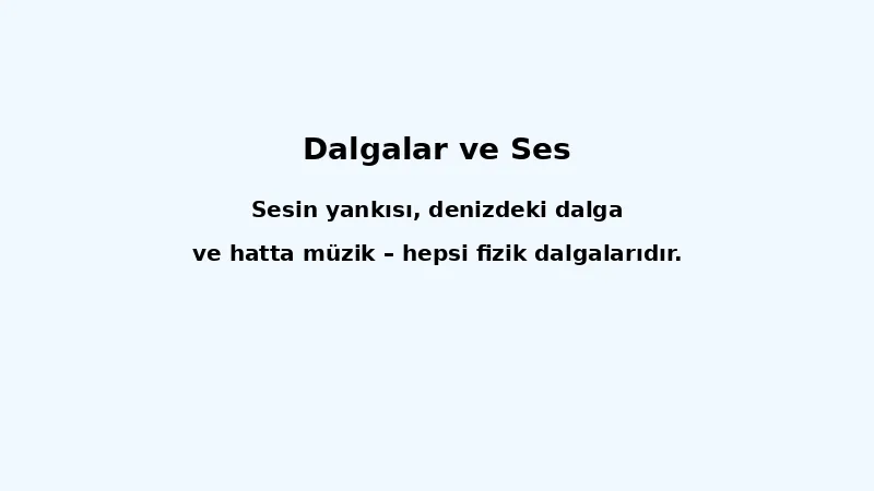 Dalgalar ve Ses