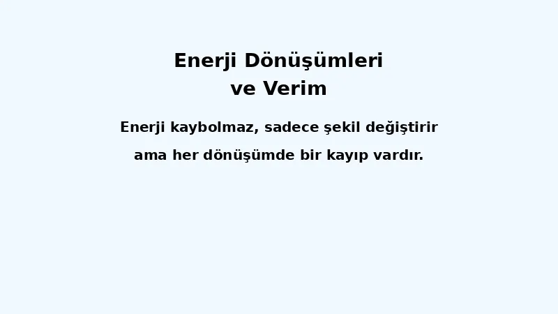 Enerji Dönüşümleri ve Verim