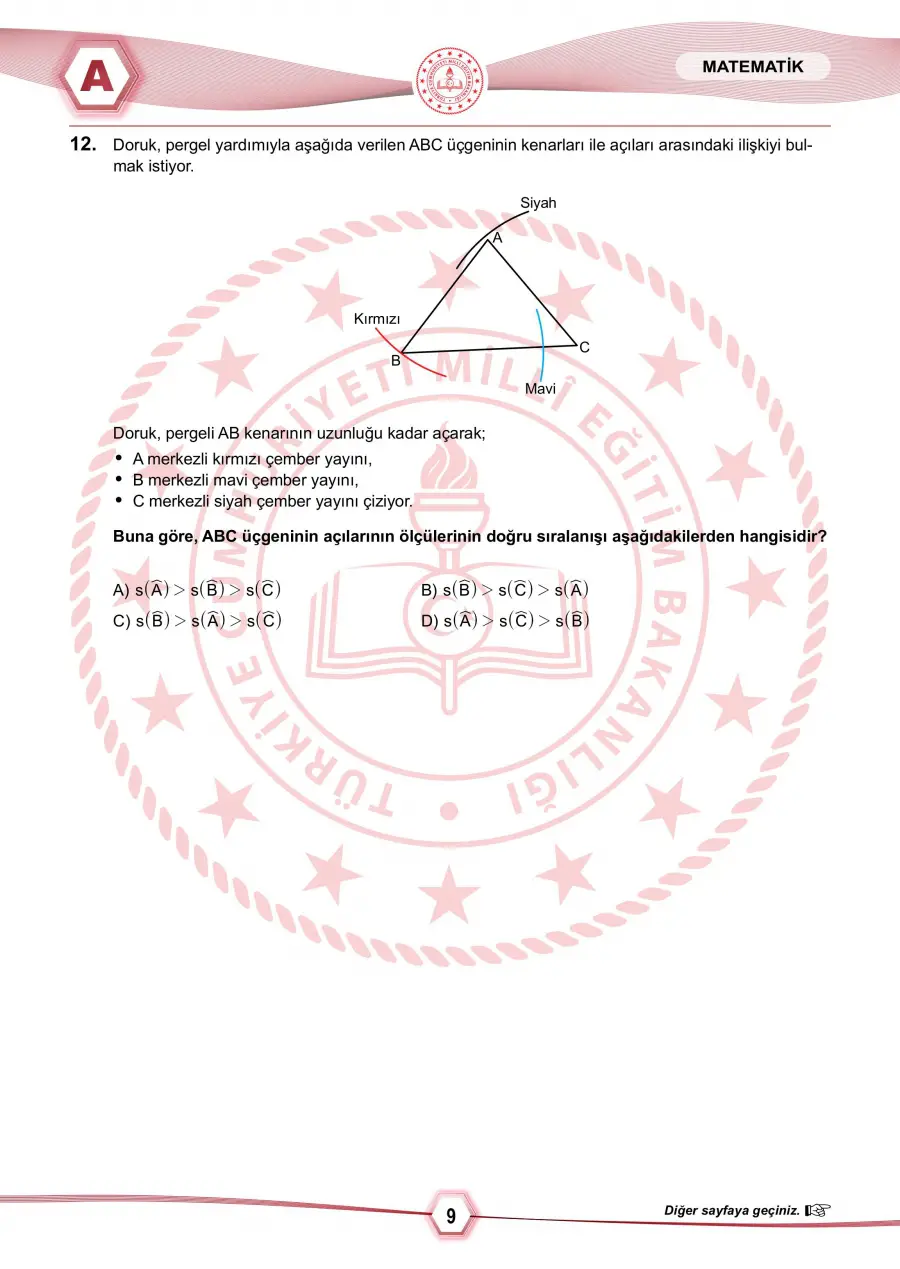 2024 matematik LGS 12. soru- konya özel ders