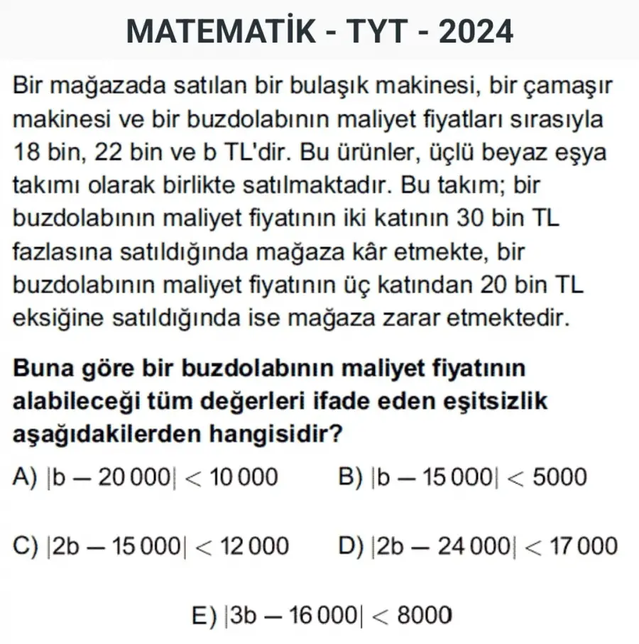 Önemli  bir Mutlak Değer Sorusu,  Konya özel ders