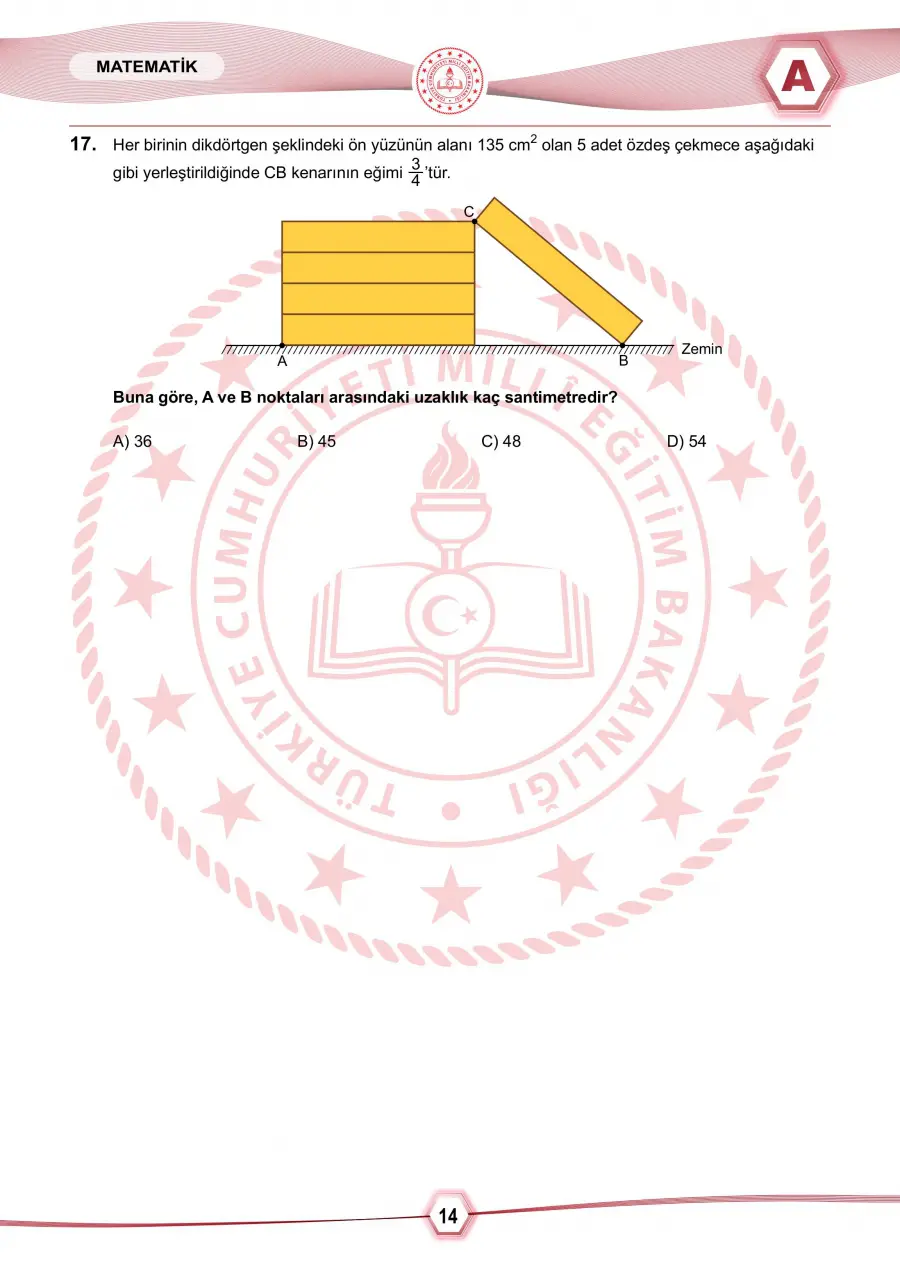 2024 LGS Matematik 17. Soru | Eğim Problemi ve Oran – Konya Özel Ders