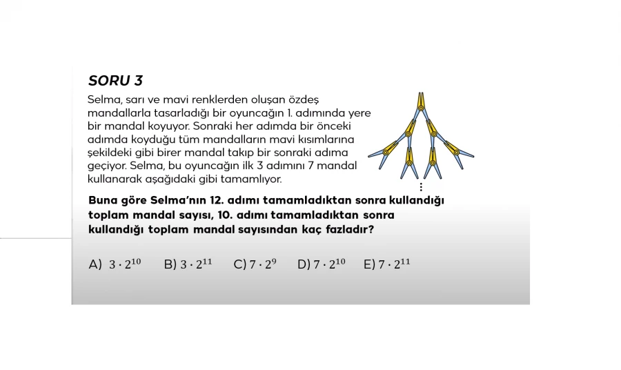 2024 TYT Matematik Soru 3 – Üstel Fonksiyon ve Mandal Problemi