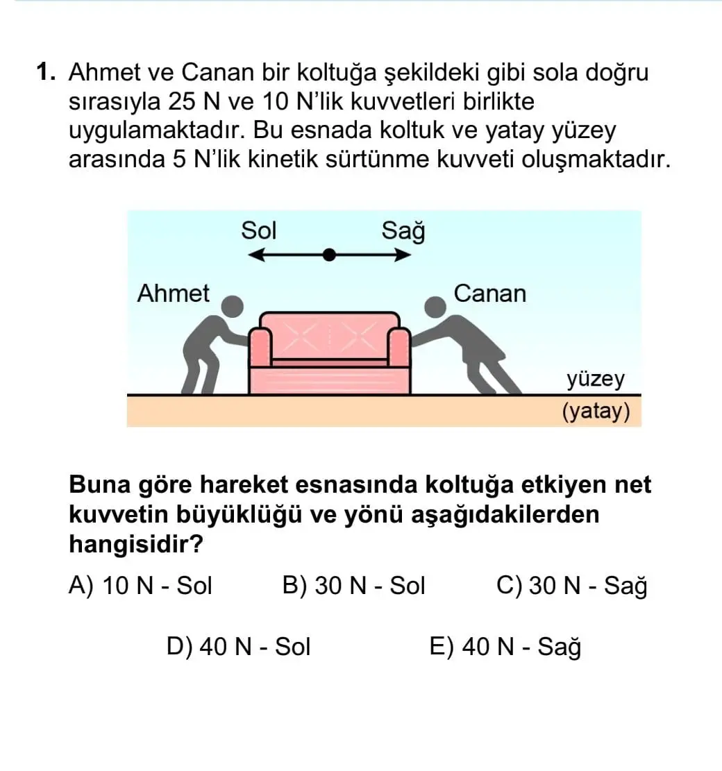 2025 TYT Fizik 1. Soru ve Çözümü | Konya Fizik Özel Ders
