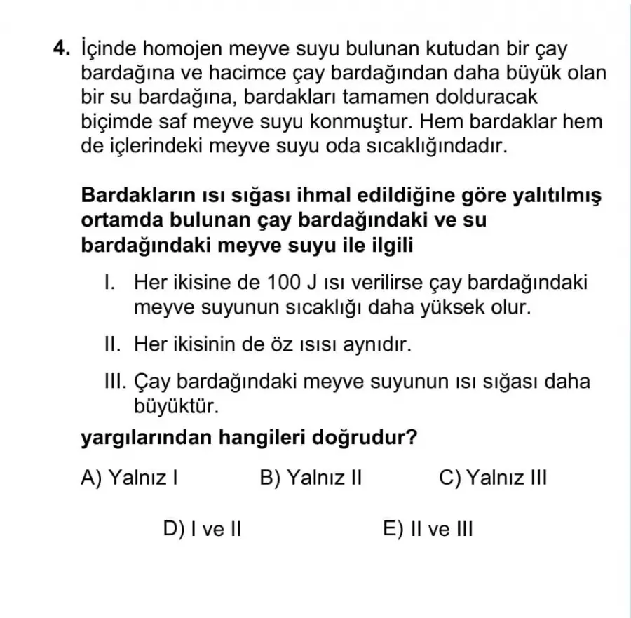 2025 TYT Fizik 4. Soru ve Çözümü  Konya Tyt Fizik Özel Ders 2025 TYT Fizik 4. Soru ve Çözümü  Konya Tyt Fizik Özel Ders
