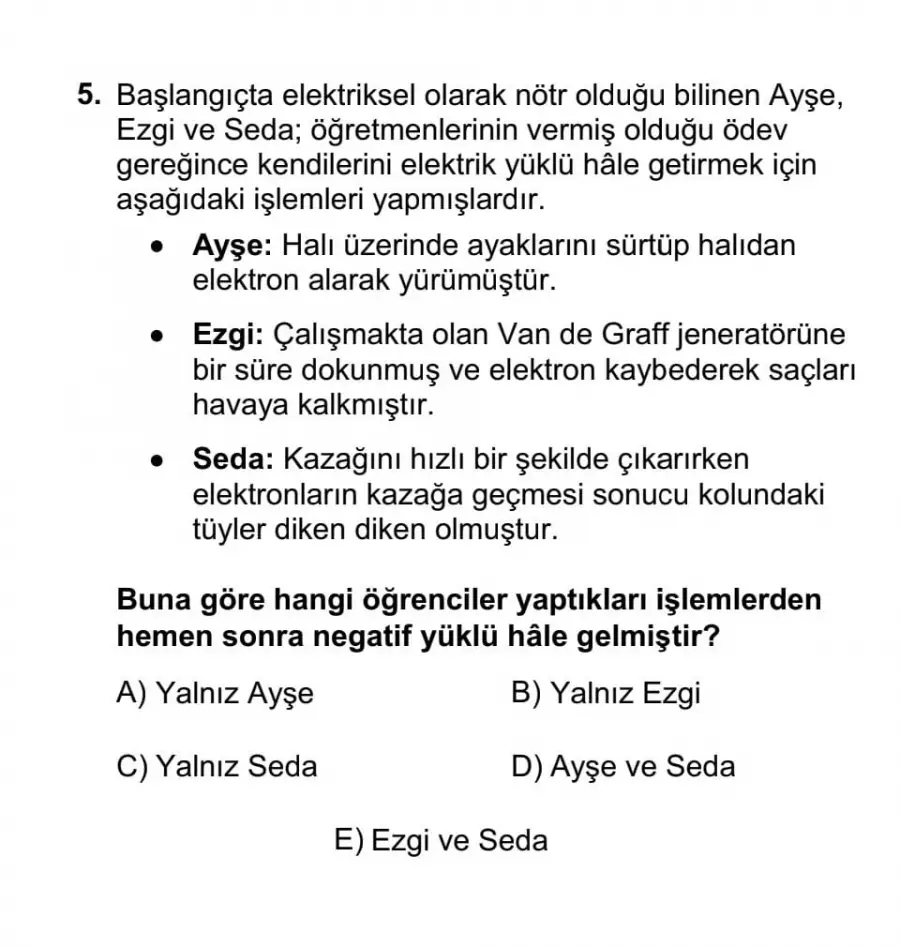 2025 TYT Fizik 5. Soru ve Çözümü  Konya Tyt Fizik Özel Ders 2025 TYT Fizik 5. Soru ve Çözümü  Konya Tyt Fizik Özel Ders